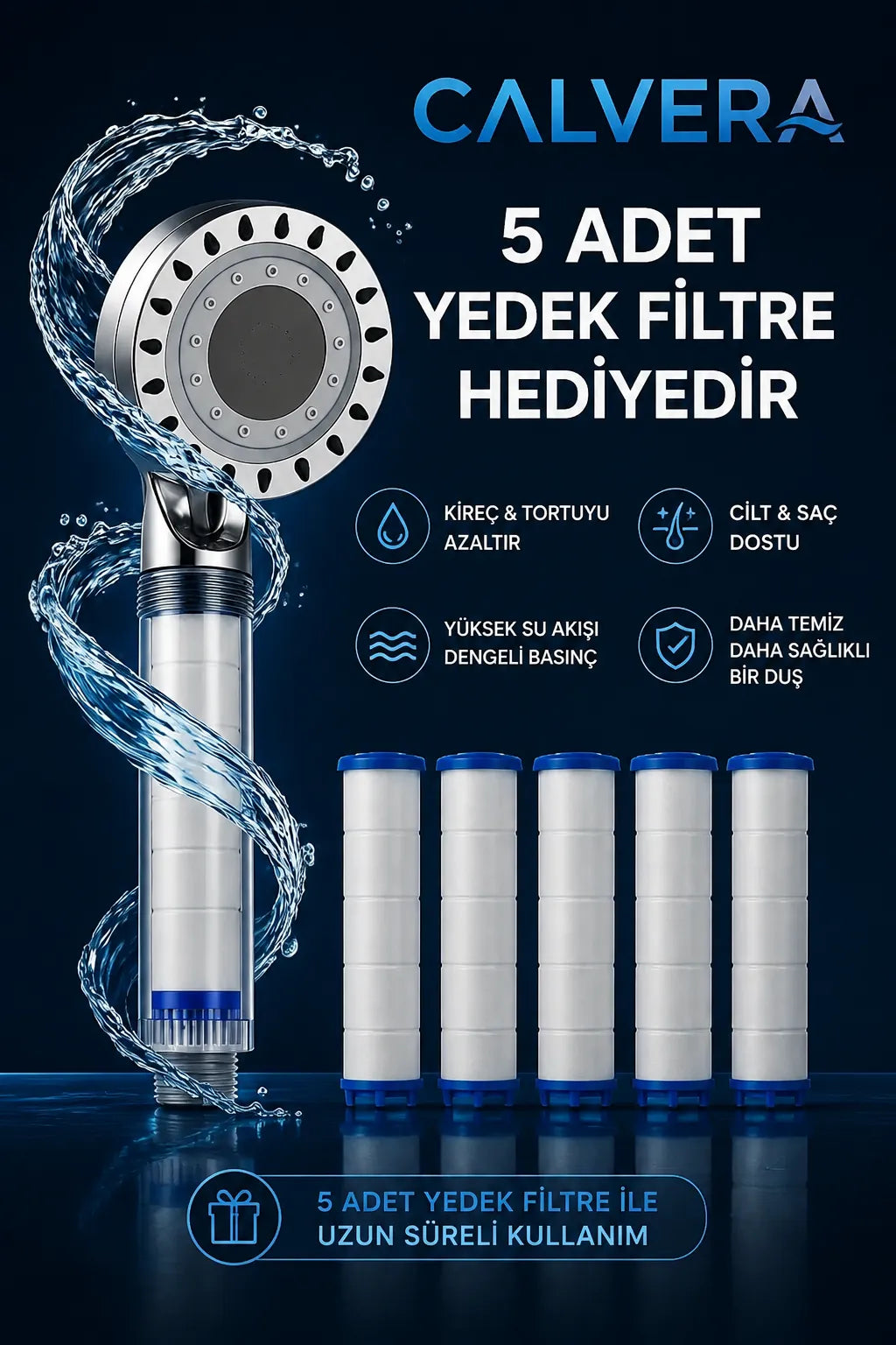Calvera Filtreli Duş Başlığı